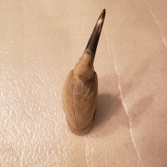 Hand-carved Pelican Water Buffalo Horn Vintage - Picture 2 of 4